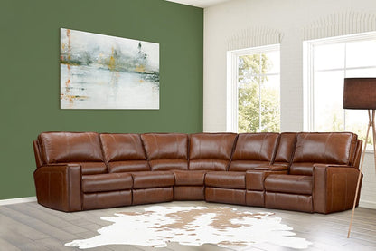 Parker House - Rockford - Verona Saddle 6 Piece Modular Power Reclining Sectional with Power Headrests and Entertainment Console - MROC-PACKA(H)-VSA view 1