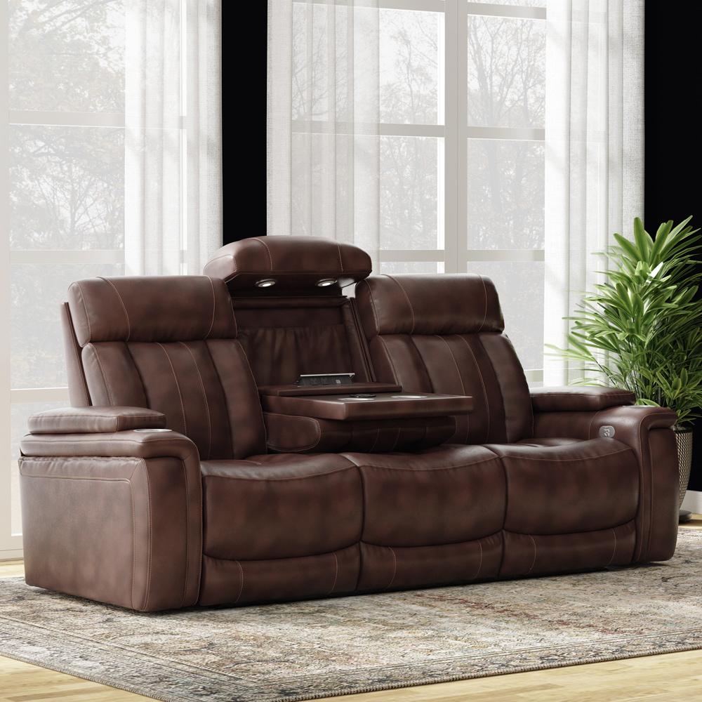 Parker House - Royce - Fantom Brown Power Drop Down Console Sofa - MROY#832PH-FNB view 3