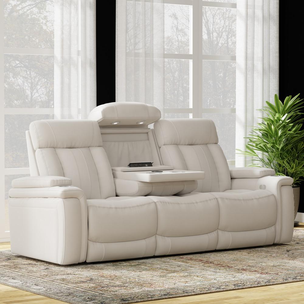 Parker House - Royce - Fantom Ivory Power Drop Down Console Sofa - MROY#832PH-FNI view 2