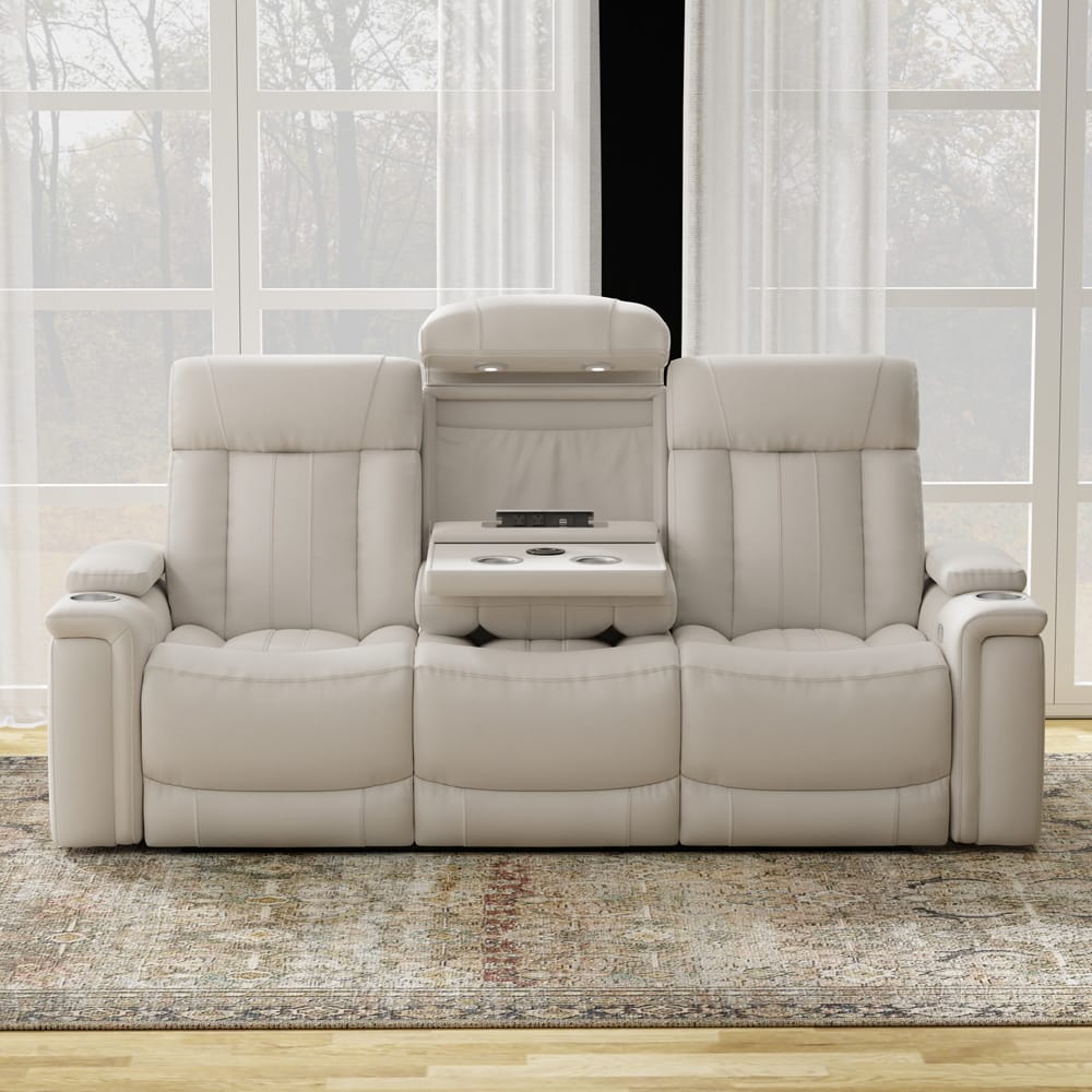 Parker House - Royce - Fantom Ivory Power Drop Down Console Sofa - MROY#832PH-FNI view 3