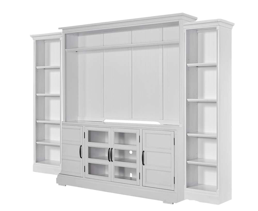 Parker House - Shoreham - Effortless White 4 piece Entertainment Wall - SHO-4PC-ENT-WALL-EFW view 1