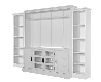 Parker House - Shoreham - Effortless White 4 piece Entertainment Wall - SHO-4PC-ENT-WALL-EFW view 1