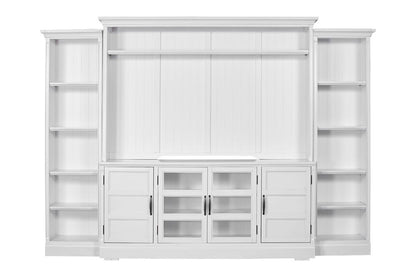 Parker House - Shoreham - Effortless White 4 piece Entertainment Wall - SHO-4PC-ENT-WALL-EFW view 2