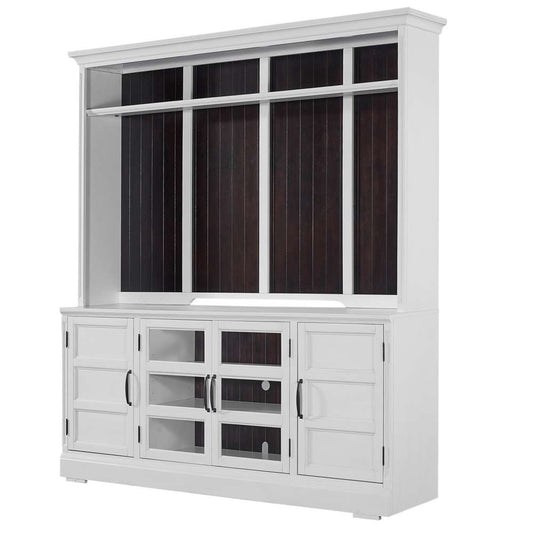 Parker House - Shoreham - Effortless White 76 In. TV Console with Hutch - SHO-2PC-ENT-WALL-EFW veiw 2