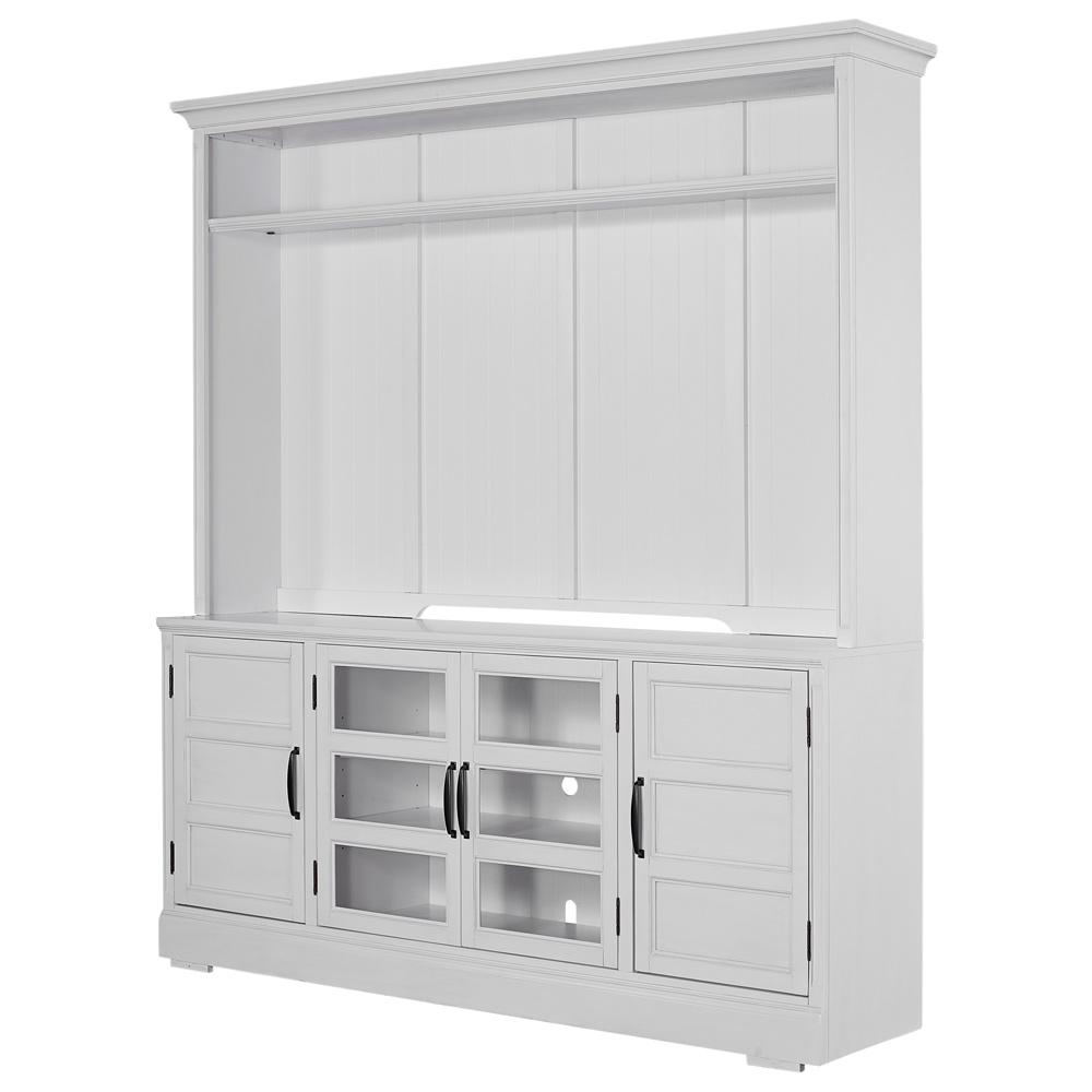 Parker House - Shoreham - Effortless White 76 In. TV Console with Hutch - SHO-2PC-ENT-WALL-EFW veiw 3