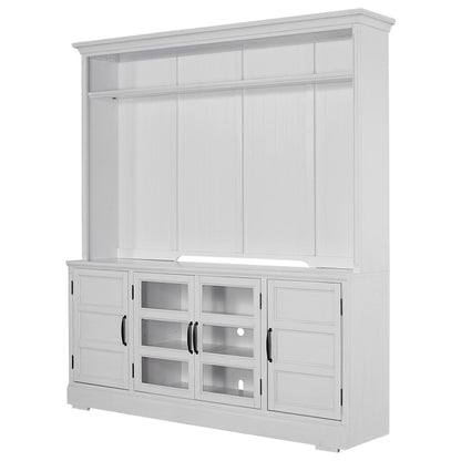 Parker House - Shoreham - Effortless White 76 In. TV Console with Hutch - SHO-2PC-ENT-WALL-EFW veiw 3