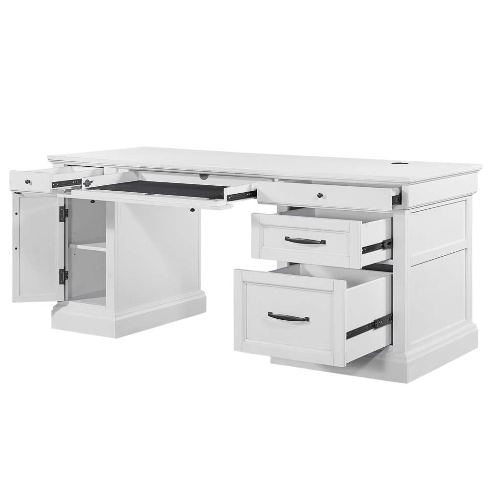 Parker House - Shoreham - Effortless White Pedestal Desk - SHO#480-3-EFW view 2