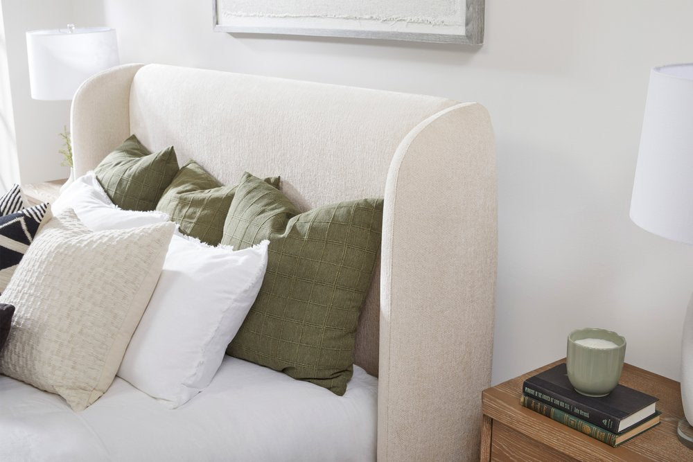 Parker House - Sleep Shiloh - White Mocha King Wingback Upholstered Bed - White Mocha - BSHI#9000-3-WHMC view 9