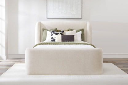 Parker House - Sleep Shiloh - White Mocha Queen Wingback Upholstered Bed - White Mocha - BSHI#8000-3-WHMC view 1