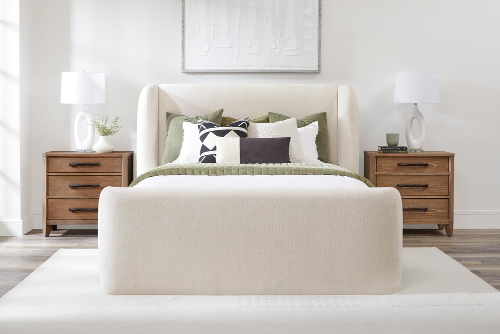 Parker House - Sleep Shiloh - White Mocha Queen Wingback Upholstered Bed - White Mocha - BSHI#8000-3-WHMC view 5