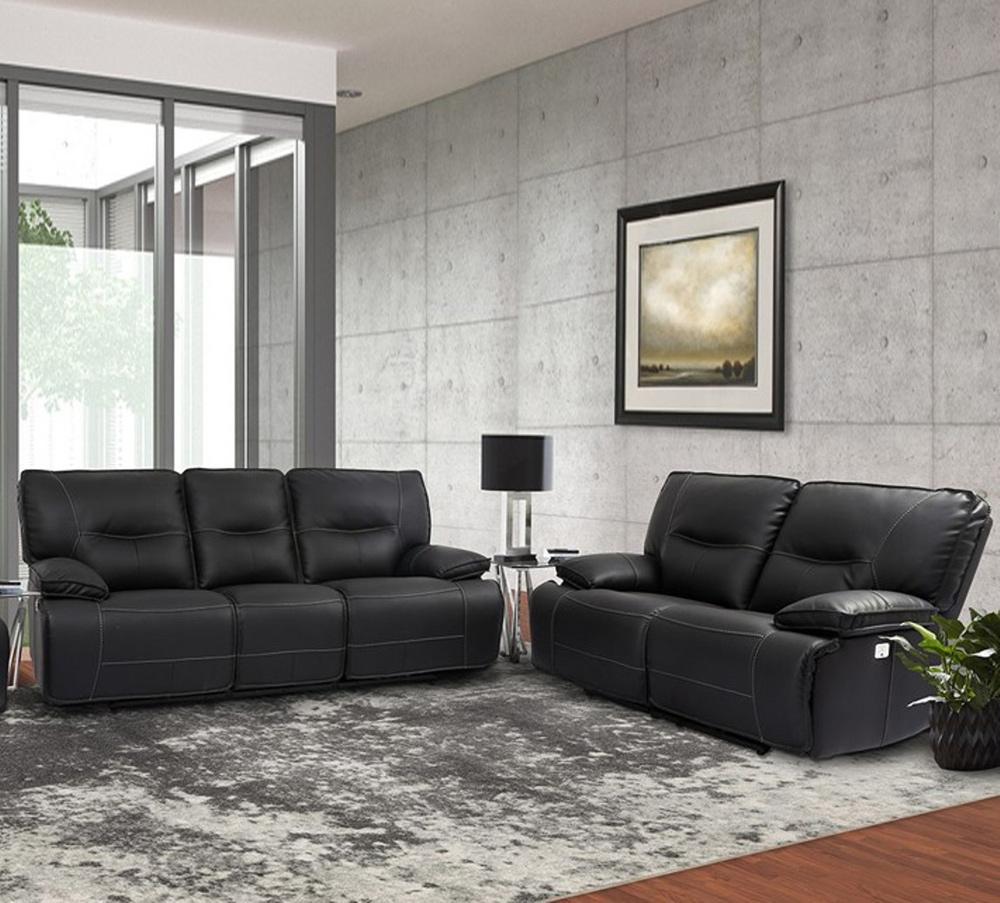 Parker House - Spartacus - Black Power Reclining Sofa and Loveseat - MSPA-32PH-BLC view 2