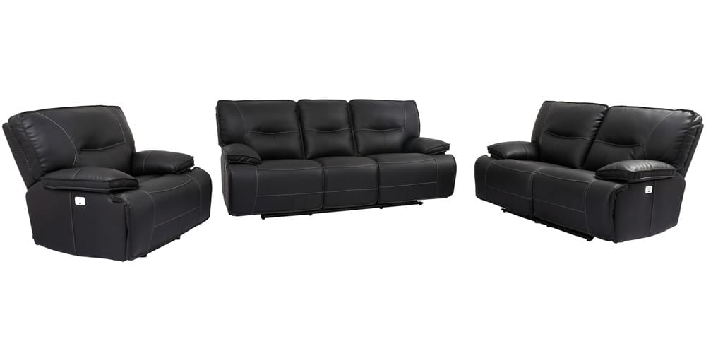 Parker House - Spartacus - Black Power Reclining Sofa Loveseat and Recliner - MSPA-321PH-BLC view 1