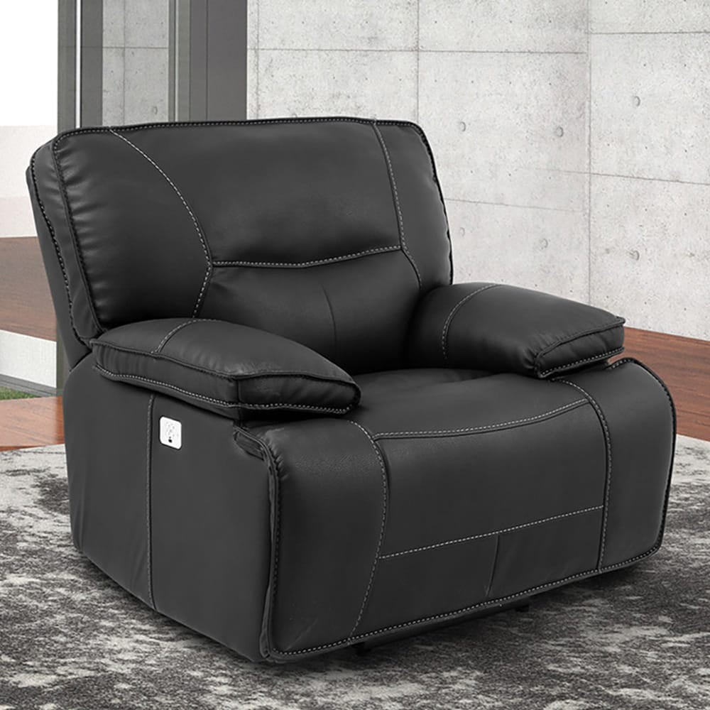 Parker House - Spartacus - Black Power Reclining Sofa Loveseat and Recliner - MSPA-321PH-BLC view 4