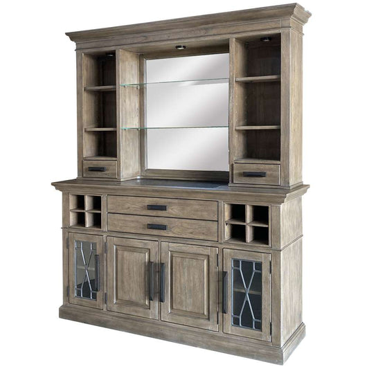 Parker House - Sundance Dining - Sandstone 2pc 66 in. Buffet and Bar Display Hutch with Quartz Insert - DSUN#66-2-SS_CLOSEOUT veiw 2