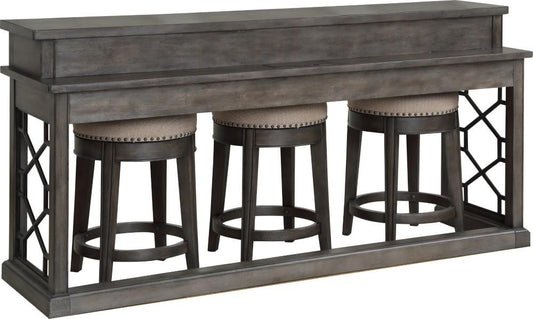Parker House - Sundance Everywhere Console with 3 Stools in Smokey Grey - SUN09-4-SGR veiw 1