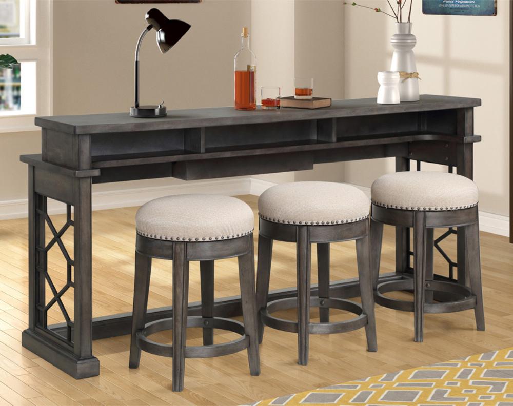 Parker House - Sundance Everywhere Console with 3 Stools in Smokey Grey - SUN09-4-SGR veiw 2