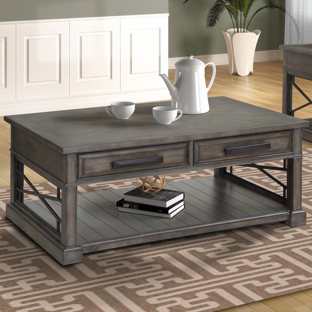 Parker House - Sundance - Smokey Grey Cocktail Table with 2 Chairside Tables and Console Table with 3 Stools - SUN-7PC-01-06-09-4-SGR veiw 7