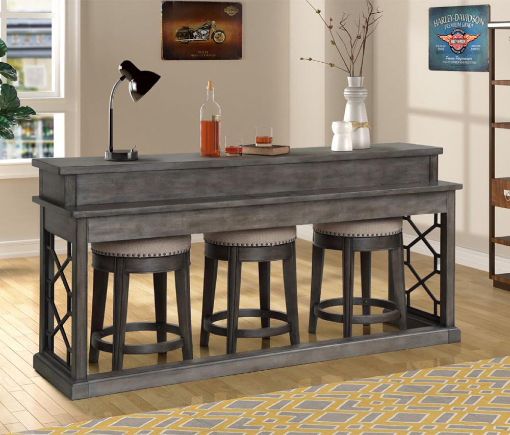 Parker House - Sundance - Smokey Grey Cocktail Table with 2 Chairside Tables and Console Table with 3 Stools - SUN-7PC-01-06-09-4-SGR veiw 9