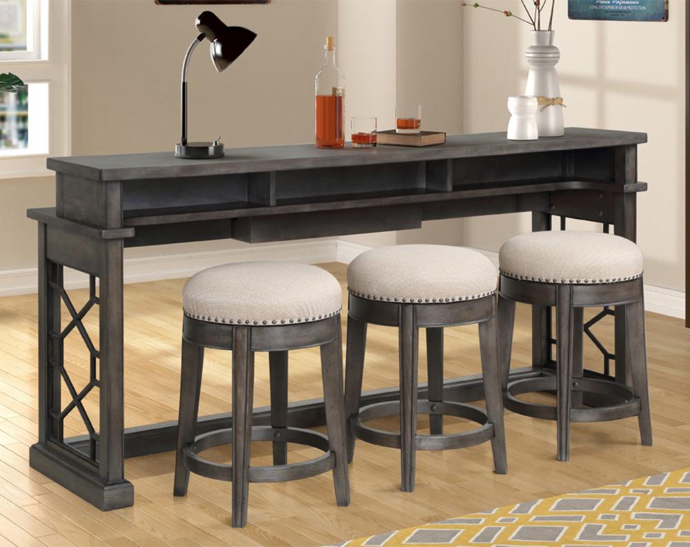 Parker House - Sundance - Smokey Grey Cocktail Table with 2 Chairside Tables and Console Table with 3 Stools - SUN-7PC-01-06-09-4-SGR veiw 10