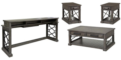 Parker House - Sundance - Smokey Grey Cocktail Table with 2 Chairside Tables and Console Table - SUN-4PC-01-06-09-SGR veiw 1