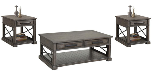 Parker House - Sundance - Smokey Grey Cocktail Table with 2 End Tables - SUN-3PC-01-02-SGR veiw 1