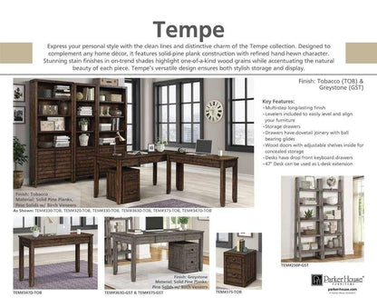 Parker House - Tempe Grey Stone 22 in. Open Top Bookcase - TEM320-GST_CLOSEOUT veiw 2
