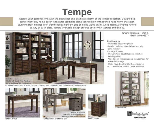 Parker House - Tempe Grey Stone 22 in. Open Top Bookcase - TEM320-GST_CLOSEOUT veiw 2