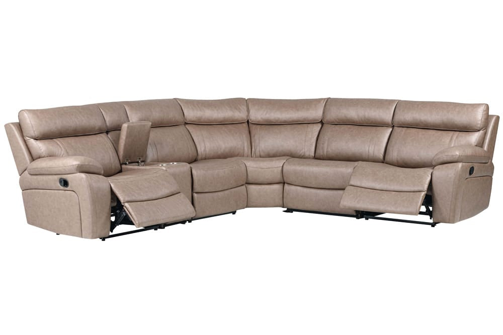 Parker House - Theon - Stokes Toffee 6 Piece Modular Manual Reclining Sectional and Entertainment Console - MTHE-PACKA-STOF view 2