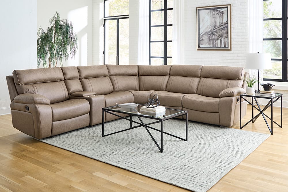 Parker House - Theon - Stokes Toffee 6 Piece Modular Manual Reclining Sectional and Entertainment Console - MTHE-PACKA-STOF view 3