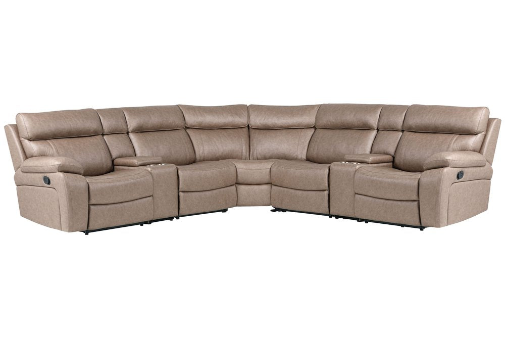 Parker House - Theon - Stokes Toffee 7 Piece Modular Manual Reclining Sectional and Entertainment Console - Stokes Toffee - MTH-KIT-7T-STOF view 1
