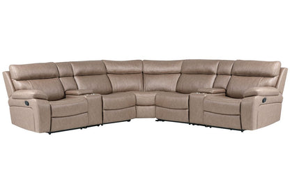 Parker House - Theon - Stokes Toffee 7 Piece Modular Manual Reclining Sectional and Entertainment Console - Stokes Toffee - MTH-KIT-7T-STOF view 1