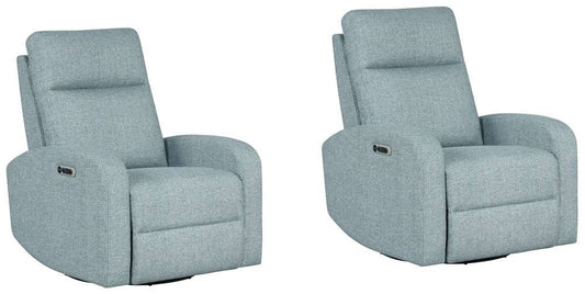 Parker House -  Thriller - Natural Beauty Blue Power Swivel Glider Recliner (Set of 2) - MTHR#812GSP-2-NBB veiw 1