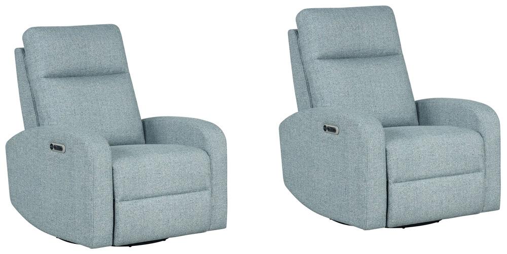 Parker House -  Thriller - Natural Beauty Blue Power Swivel Glider Recliner (Set of 2) - MTHR#812GSP-2-NBB veiw 3