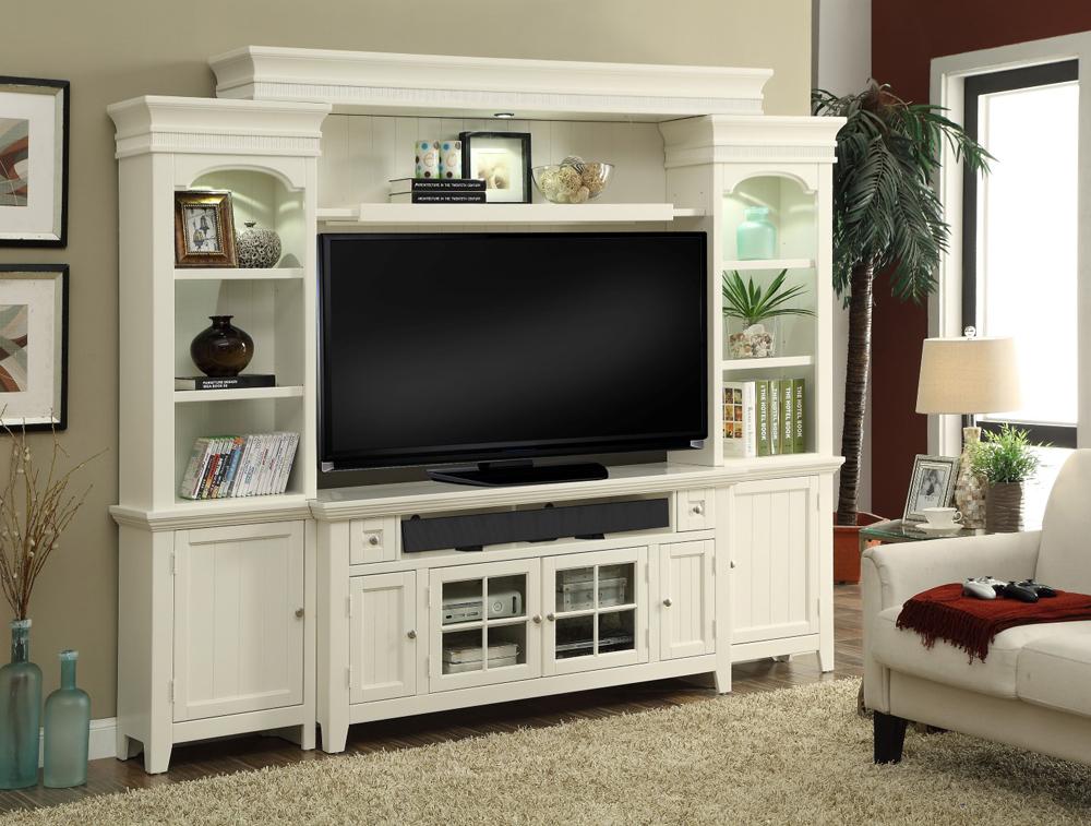 Parker House - Tidewater 4PC 102in Entertainment Wall Unit in Vintage White - TID#162-4 veiw 1