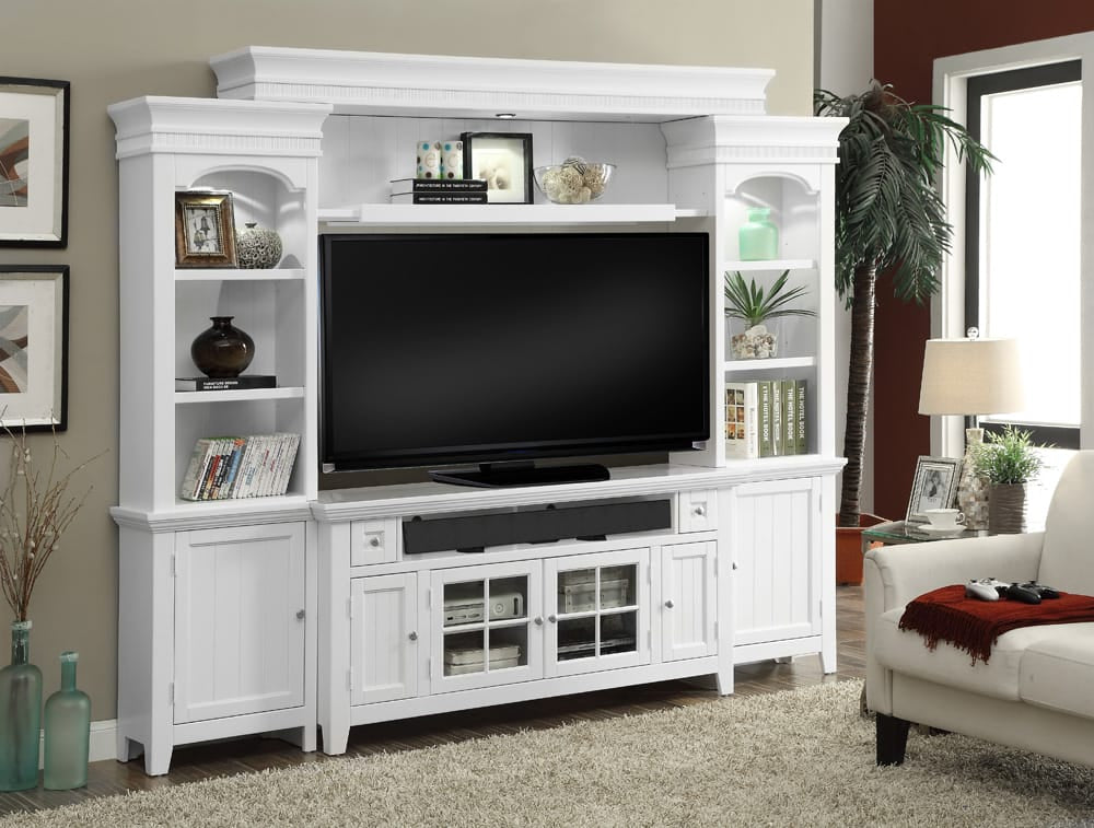 Parker House - Tidewater 4PC 102in Entertainment Wall Unit in Vintage White - TID#162-4 view 2