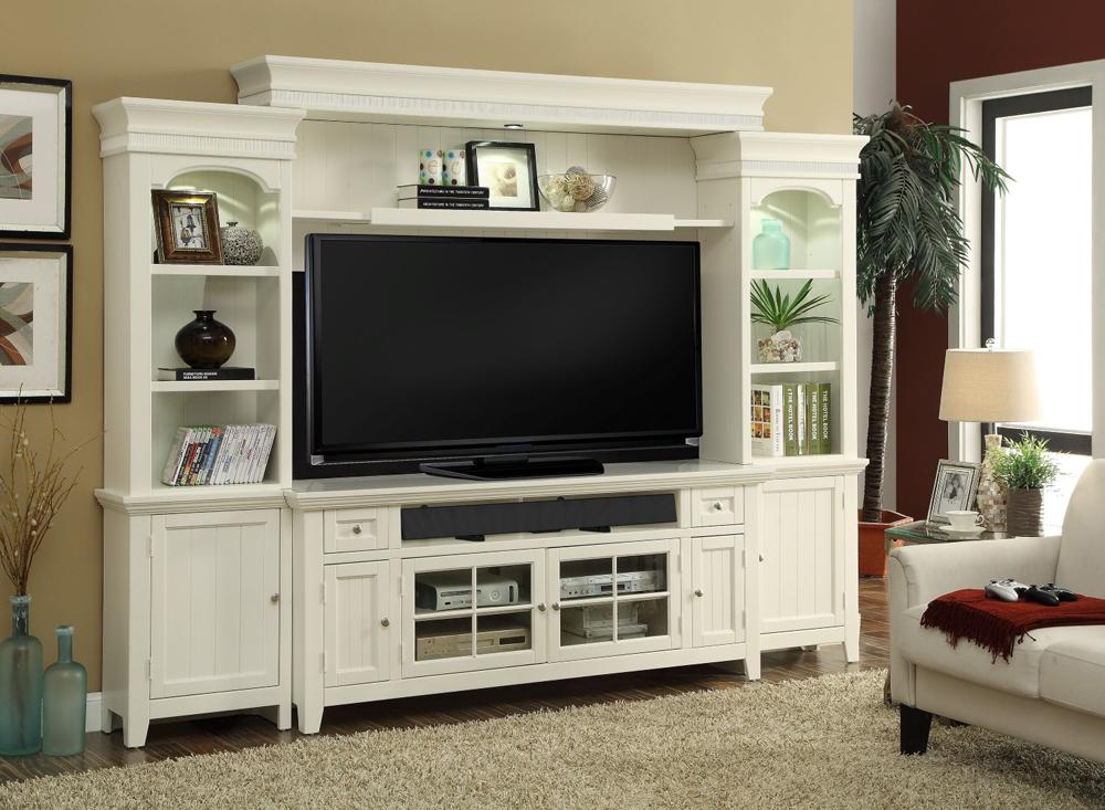 Parker House - Tidewater 4PC 112in Entertainment Wall Unit in Vintage White - TID#172-4 veiw 1