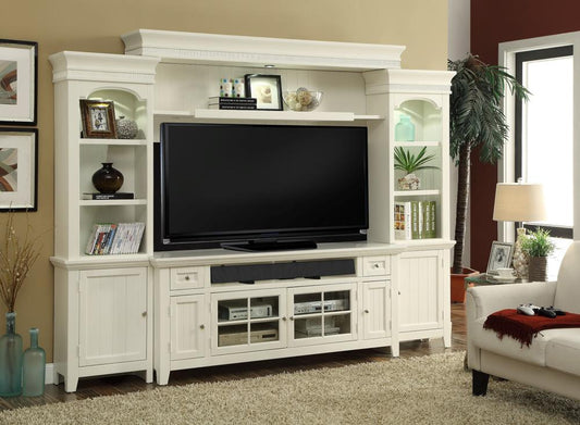 Parker House - Tidewater 4PC 112in Entertainment Wall Unit in Vintage White - TID#172-4 veiw 1