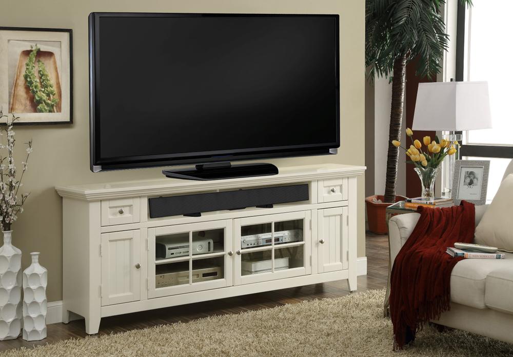 Parker House - Tidewater 72in TV Console in Vintage White - TID#72 veiw 1