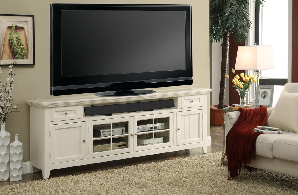Parker House - Tidewater 84in TV Console in Vintage White - TID#84_CLOSEOUT veiw 1