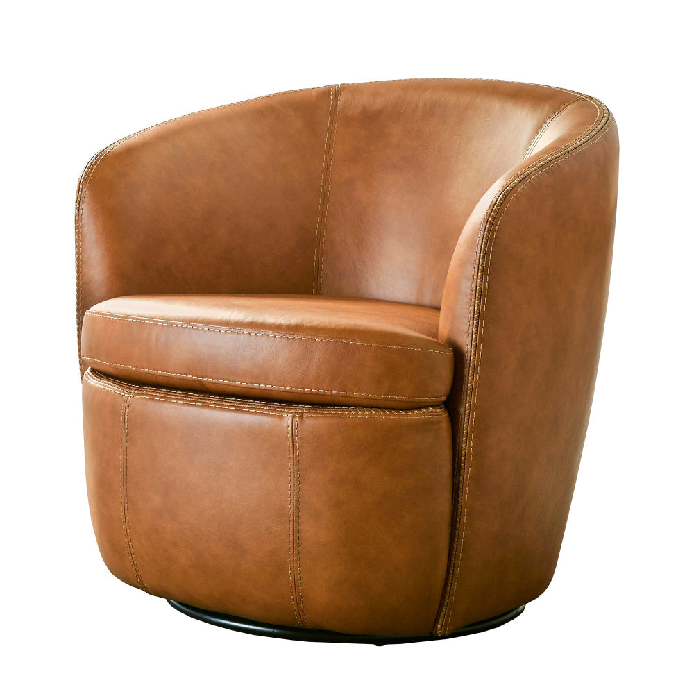 Parker Living - Barolo - Vintage Caramel 100% Italian Leather Swivel Club Chair (Set of 2) - SBAR#912S-2-VGCM