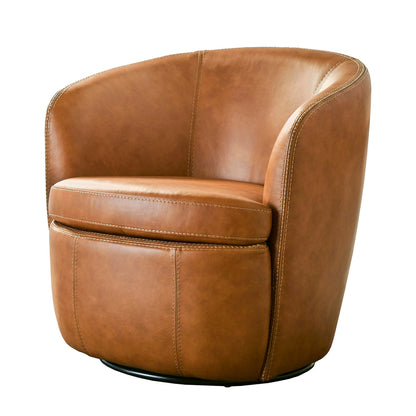Parker Living - Barolo - Vintage Caramel 100% Italian Leather Swivel Club Chair (Set of 2) - SBAR#912S-2-VGCM
