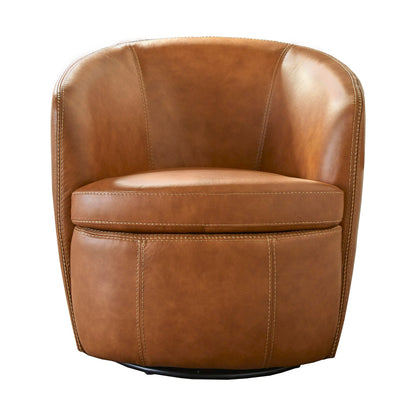 Parker Living - Barolo - Vintage Caramel 100% Italian Leather Swivel Club Chair (Set of 2) - SBAR#912S-2-VGCM