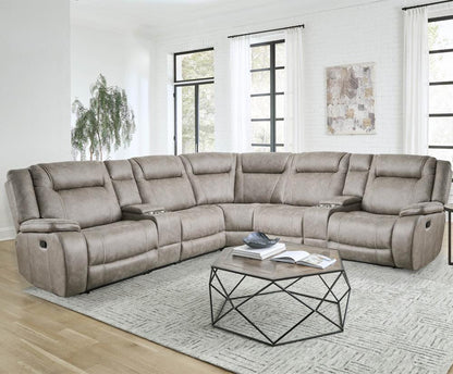 Parker Living - Blake - Desert Taupe 7 Piece Modular Reclining Sectional and Entertainment Console - MBLA-PACKT7-DTAU veiw 2