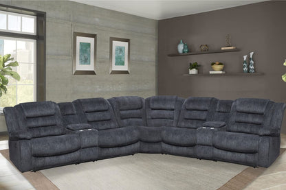 Parker Living - Bolton - Misty Storm 7 Piece Modular Reclining Sectional and Entertainment Console - MBOL-PACKT7-MISS view 2