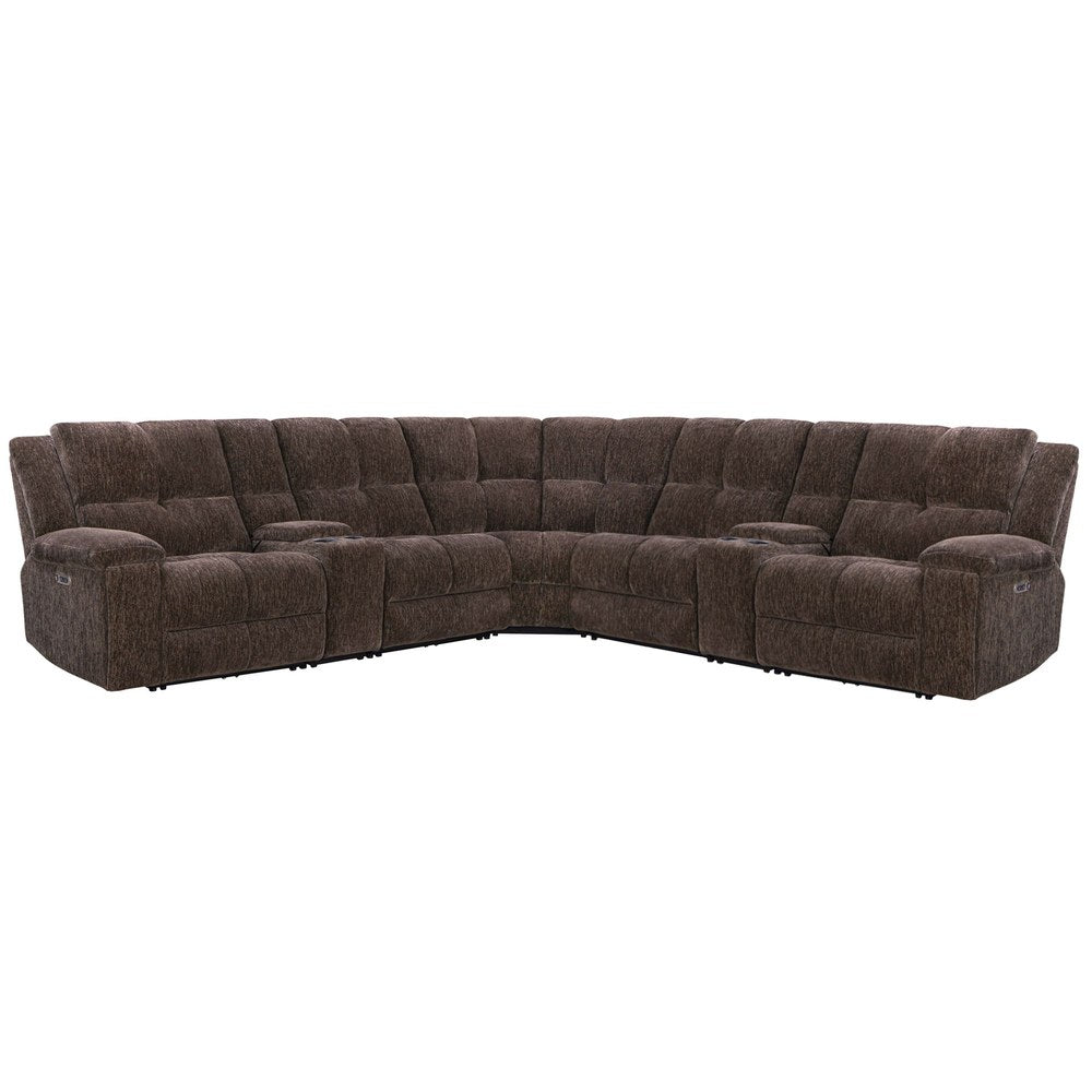 Parker Living - Bronco - Plush Umber 7 Piece Modular Zero Gravity Power Reclining Sectional with Power Adjustable Headrests - MBRC-KIT-7A-P2Z-PLUB view 1