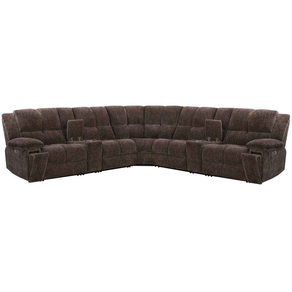 Parker Living - Bronco - Plush Umber 7 Piece Modular Zero Gravity Power Reclining Sectional with Power Adjustable Headrests - MBRC-KIT-7A-P2Z-PLUB view 2