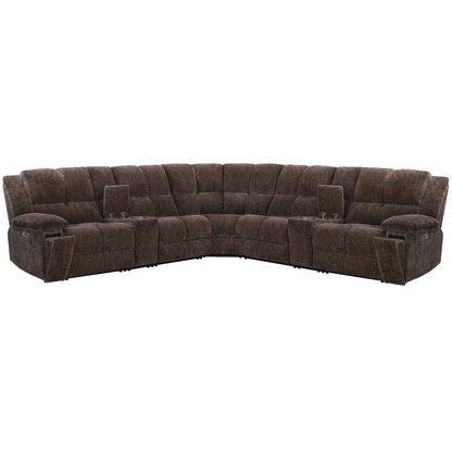 Parker Living - Bronco - Plush Umber 7 Piece Modular Zero Gravity Power Reclining Sectional with Power Adjustable Headrests - MBRC-KIT-7A-P2Z-PLUB view 2