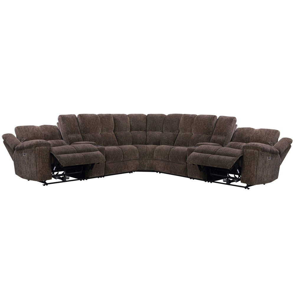 Parker Living - Bronco - Plush Umber 7 Piece Modular Zero Gravity Power Reclining Sectional with Power Adjustable Headrests - MBRC-KIT-7A-P2Z-PLUB view 3