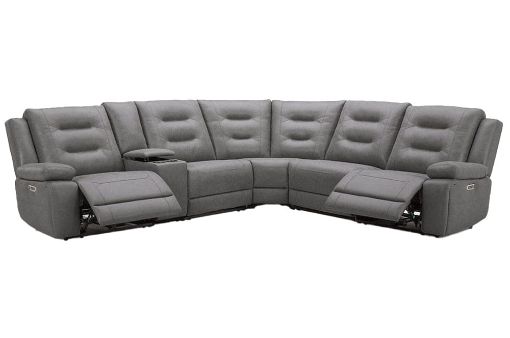 Parker Living - Caldwell - Tahoe Fog 6 Piece Modular Power Reclining Sectional with Power Adjustable Headrests - MCAL-PACKA(H)-TACH view 2