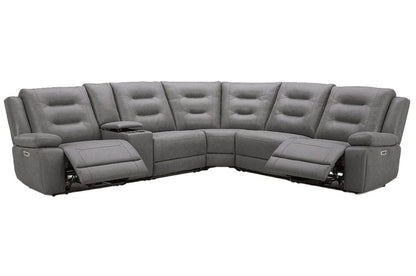 Parker Living - Caldwell - Tahoe Fog 6 Piece Modular Power Reclining Sectional with Power Adjustable Headrests - MCAL-PACKA(H)-TACH view 2
